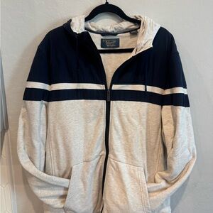 Men's Zip-Up Sweater in Navy and Gray